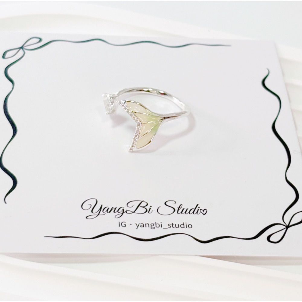 𝓨𝓪𝓷𝓰𝓑𝓲🕊️【人魚之淚】【漸變魚尾微鑲鋯石戒指】 Y900-細節圖2