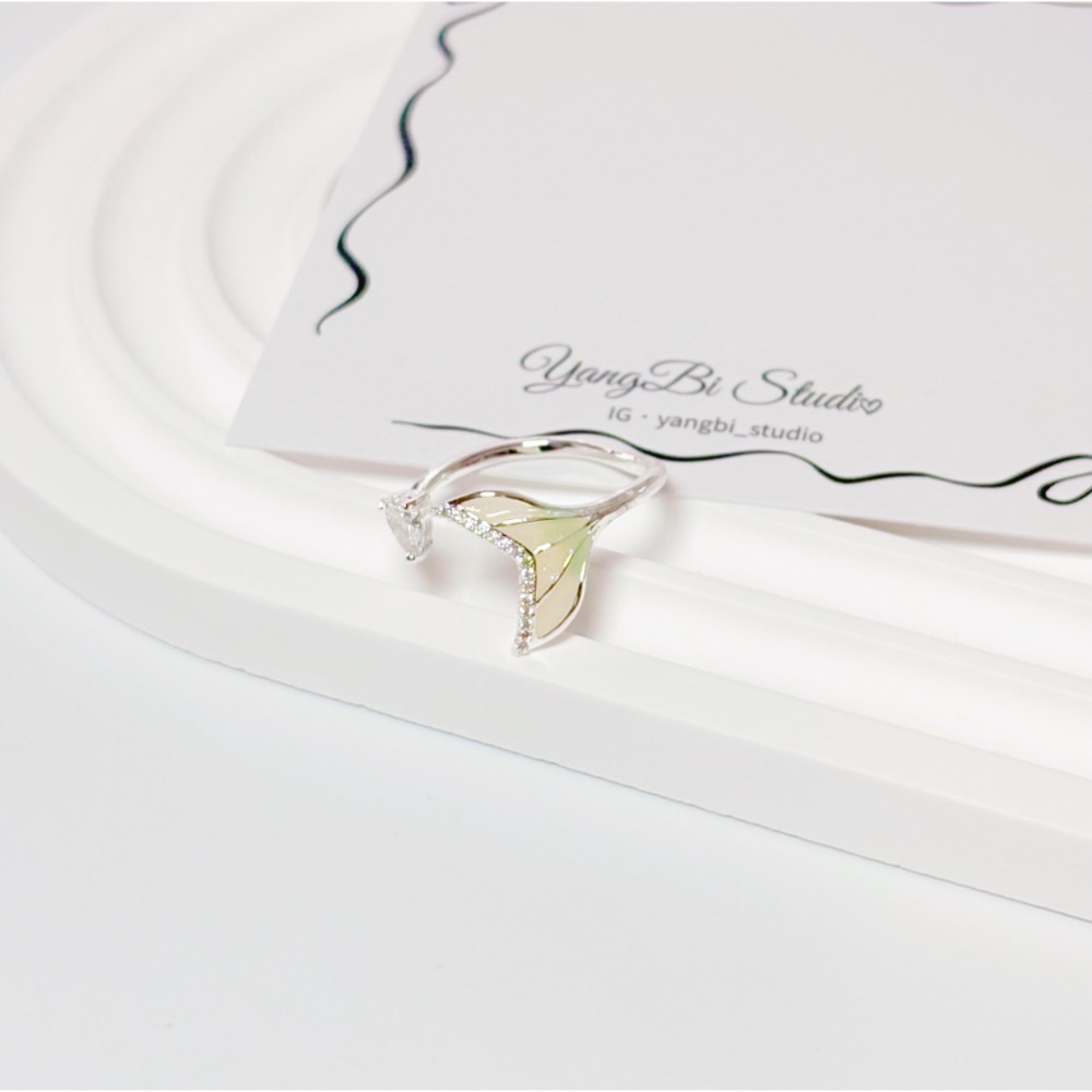 𝓨𝓪𝓷𝓰𝓑𝓲🕊️【人魚之淚】【漸變魚尾微鑲鋯石戒指】 Y900-細節圖5