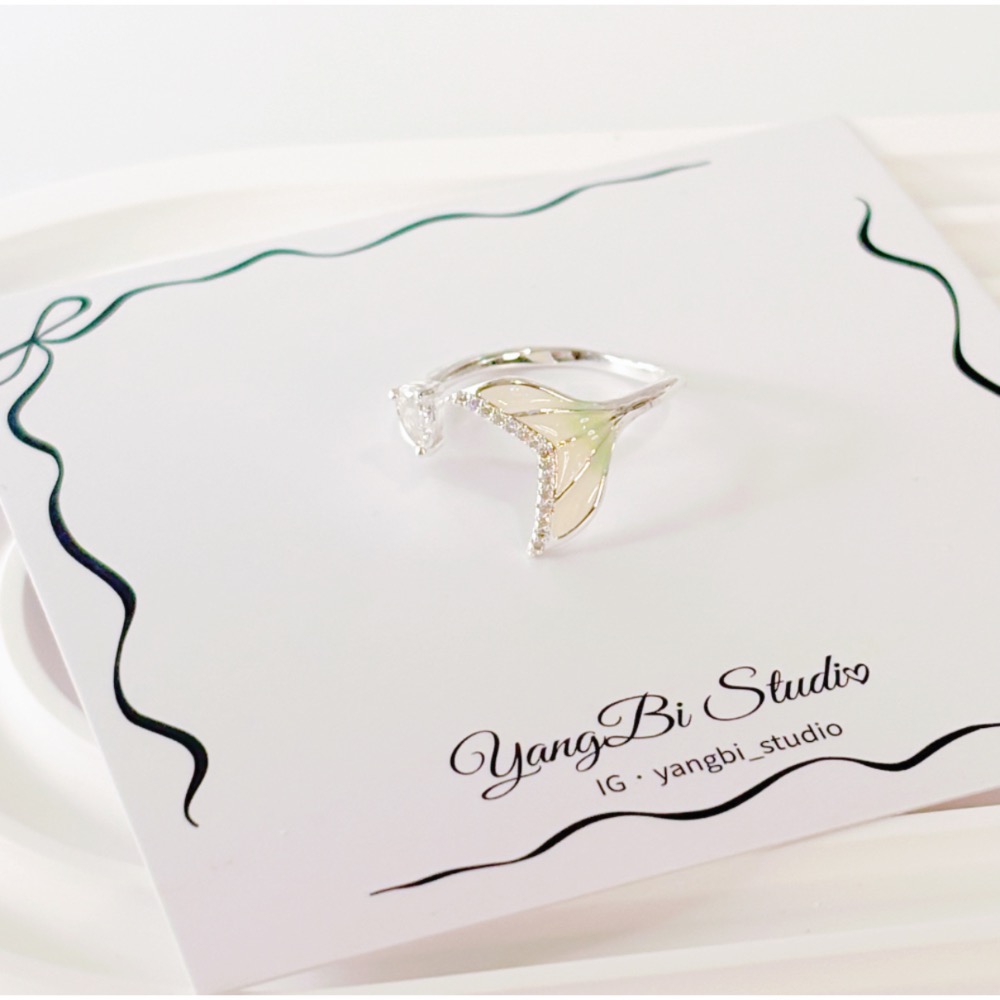 𝓨𝓪𝓷𝓰𝓑𝓲🕊️【人魚之淚】【漸變魚尾微鑲鋯石戒指】 Y900-細節圖7