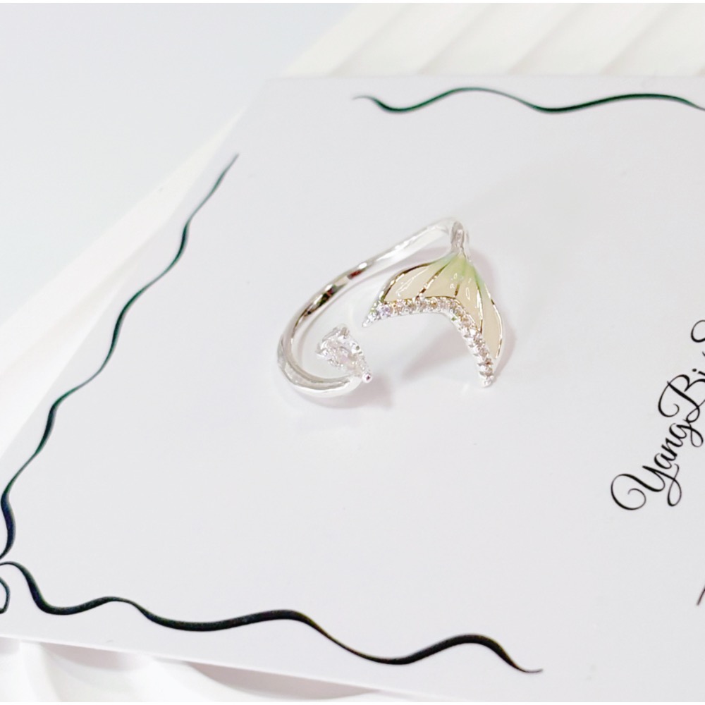 𝓨𝓪𝓷𝓰𝓑𝓲🕊️【人魚之淚】【漸變魚尾微鑲鋯石戒指】 Y900-細節圖10