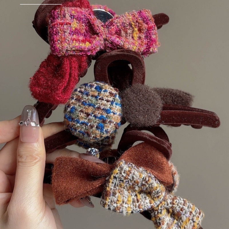 𝓨𝓪𝓷𝓰𝓑𝓲🕊️【正反兩面造型】【毛呢蝴蝶結波點大鯊魚夾】大抓夾 V438-細節圖6