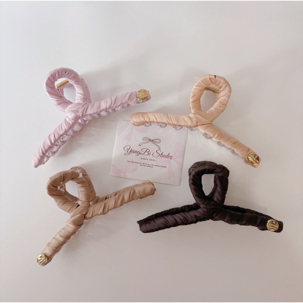 𝓨𝓪𝓷𝓰𝓑𝓲🕊️【髮量多可】【緞帶纏繞金屬圓牌大號鯊魚夾】抓夾 V439-細節圖2