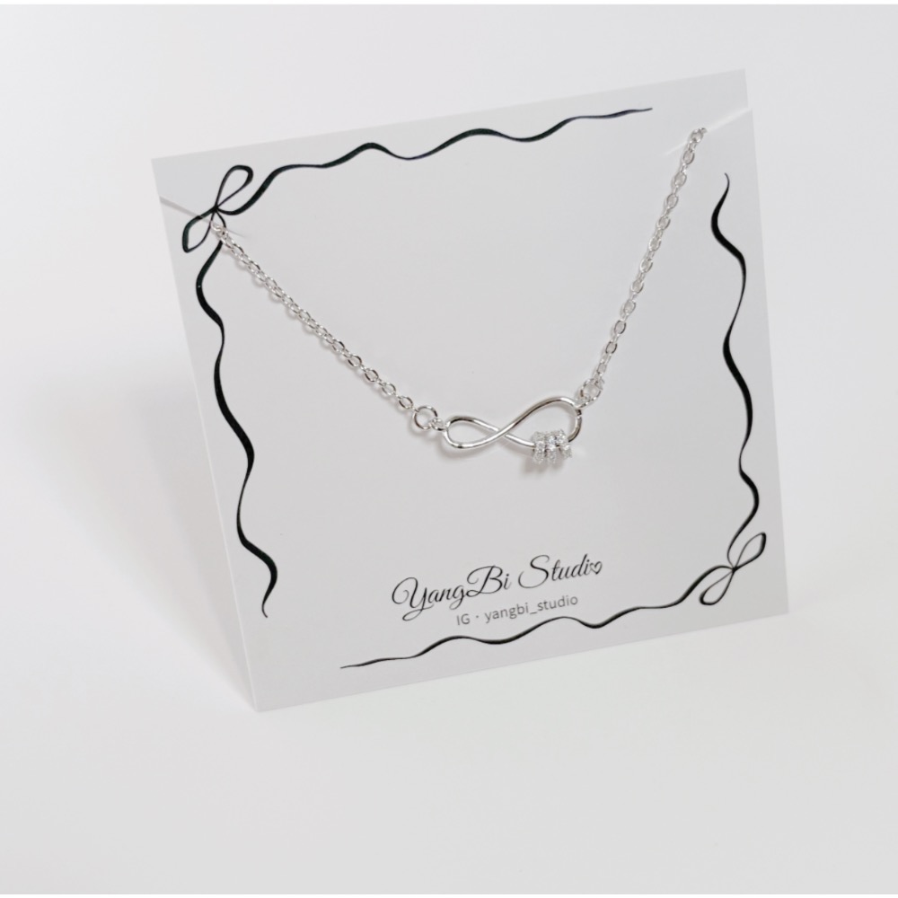 𝓨𝓪𝓷𝓰𝓑𝓲🕊️【韓系無限水鑽小蠻腰項鍊】【靈動水鑽轉珠】 Y901-細節圖2