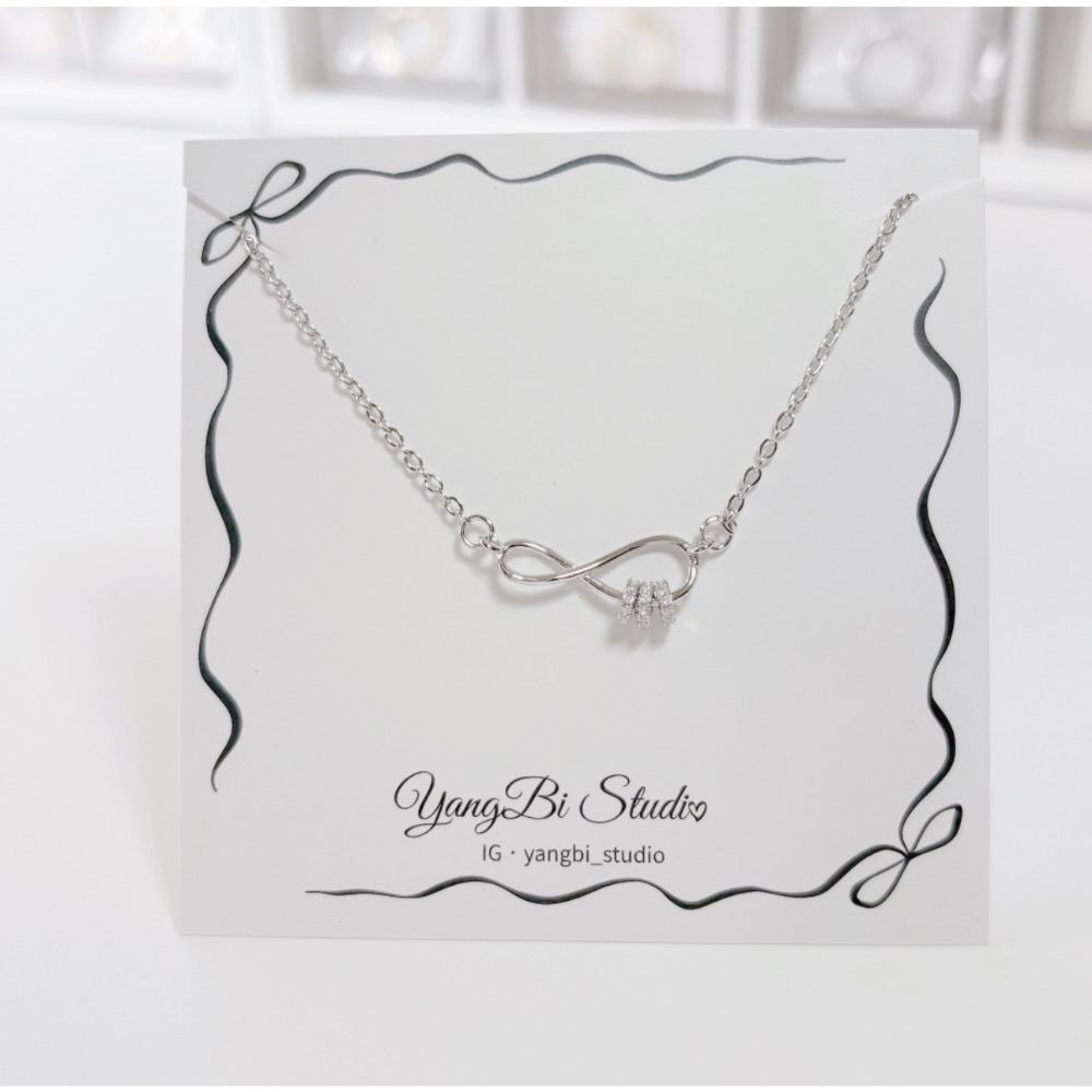 𝓨𝓪𝓷𝓰𝓑𝓲🕊️【韓系無限水鑽小蠻腰項鍊】【靈動水鑽轉珠】 Y901-細節圖8