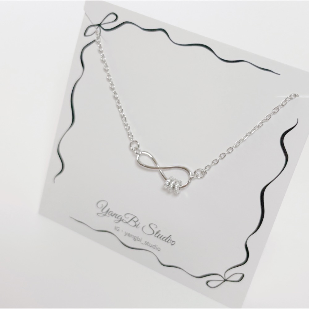 𝓨𝓪𝓷𝓰𝓑𝓲🕊️【韓系無限水鑽小蠻腰項鍊】【靈動水鑽轉珠】 Y901-細節圖5
