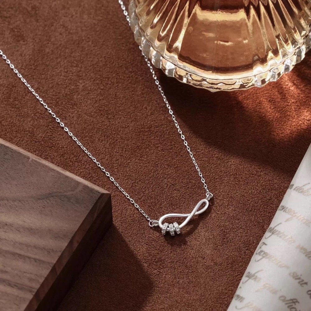 𝓨𝓪𝓷𝓰𝓑𝓲🕊️【韓系無限水鑽小蠻腰項鍊】【靈動水鑽轉珠】 Y901-細節圖9