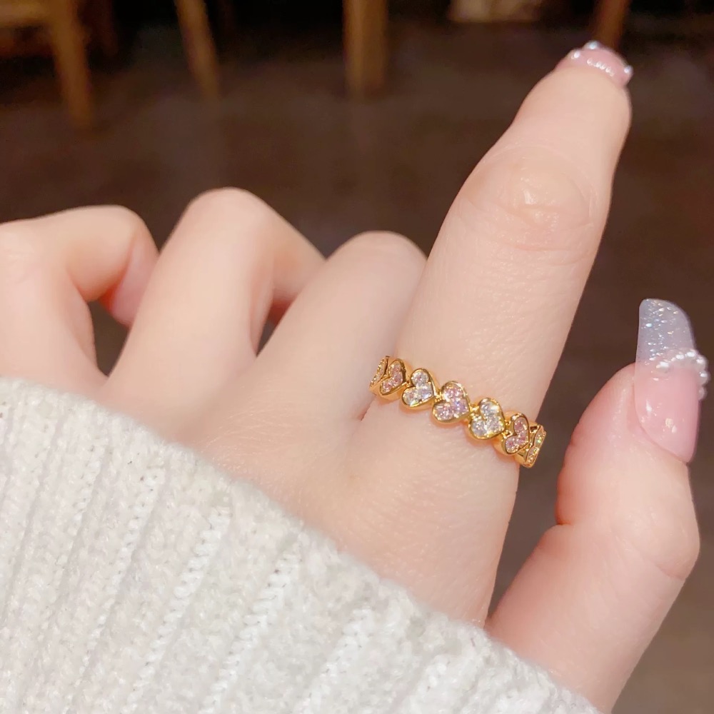 𝓨𝓪𝓷𝓰𝓑𝓲🕊️【跳色粉鑽愛心戒指】 Y903-細節圖3