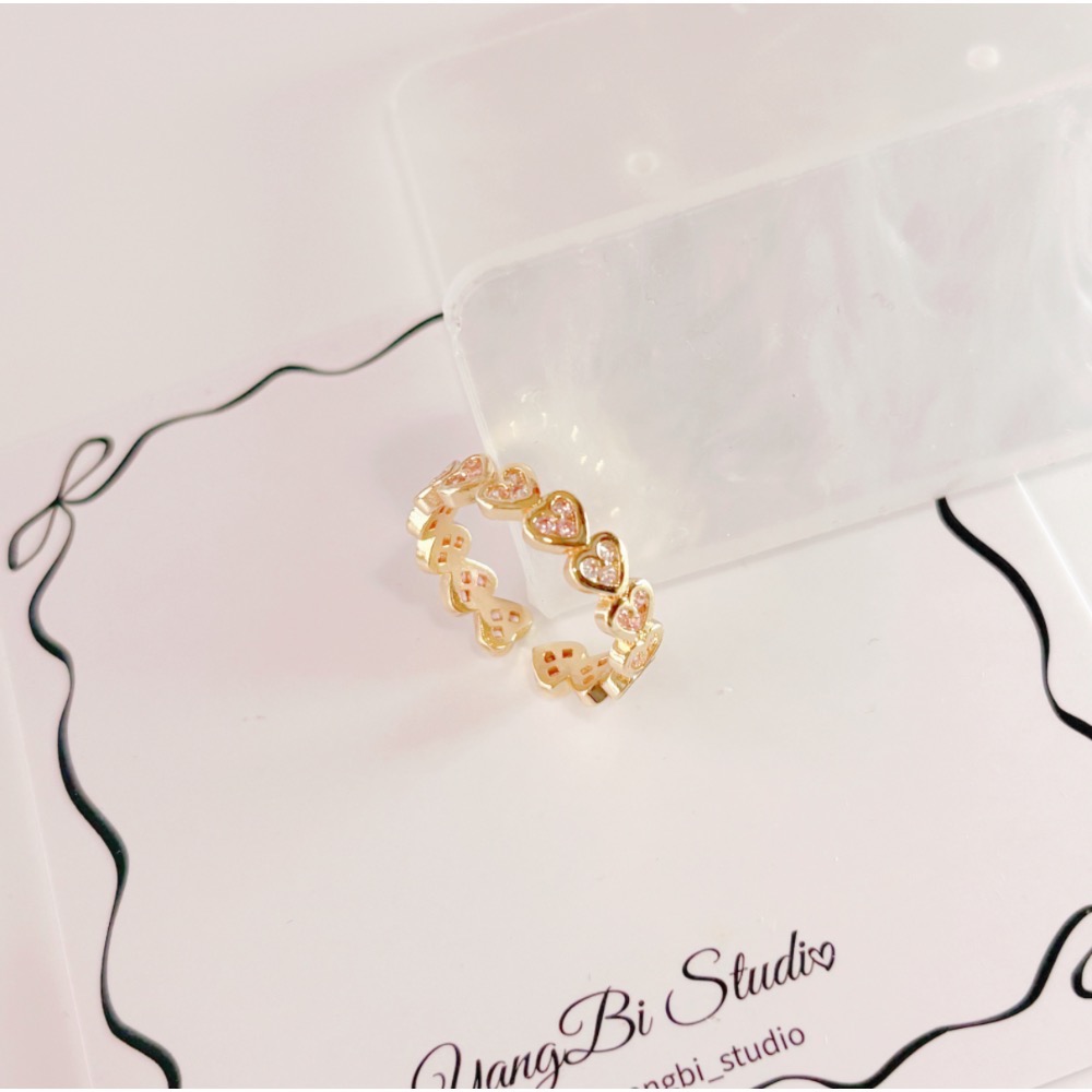 𝓨𝓪𝓷𝓰𝓑𝓲🕊️【跳色粉鑽愛心戒指】 Y903-細節圖4