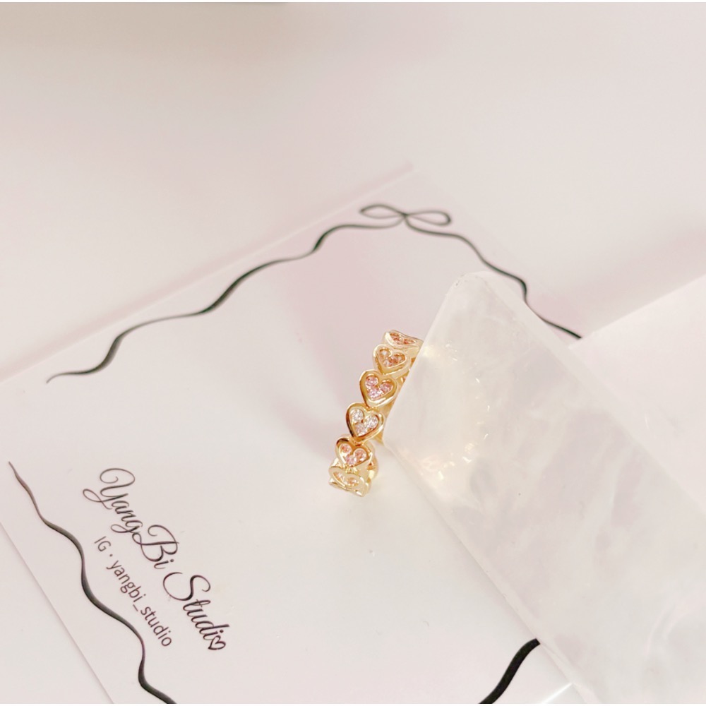 𝓨𝓪𝓷𝓰𝓑𝓲🕊️【跳色粉鑽愛心戒指】 Y903-細節圖5