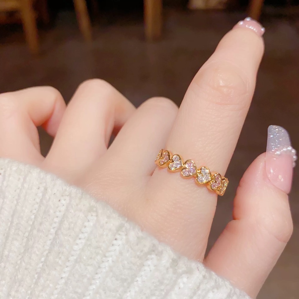 𝓨𝓪𝓷𝓰𝓑𝓲🕊️【跳色粉鑽愛心戒指】 Y903-細節圖3