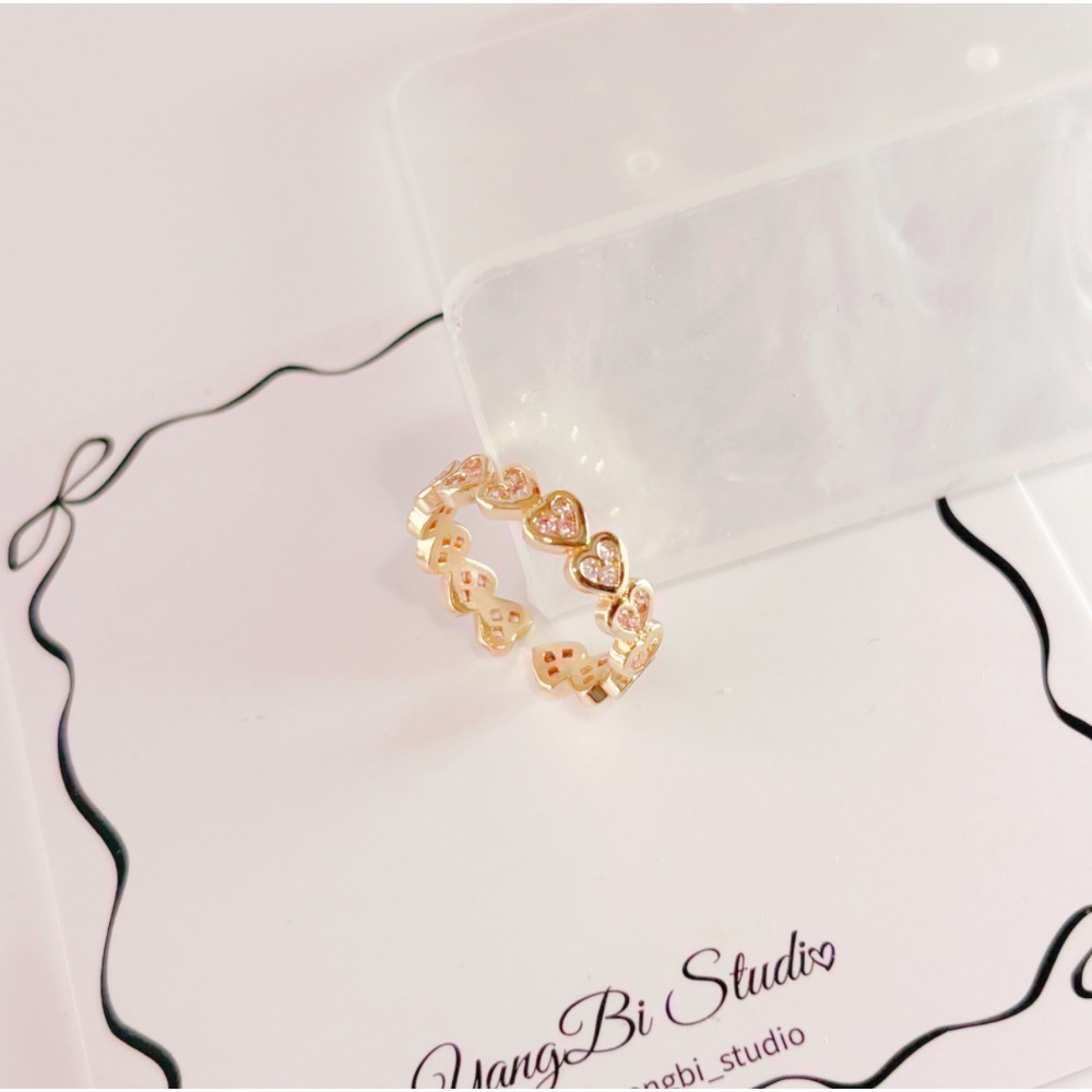 𝓨𝓪𝓷𝓰𝓑𝓲🕊️【跳色粉鑽愛心戒指】 Y903-細節圖4