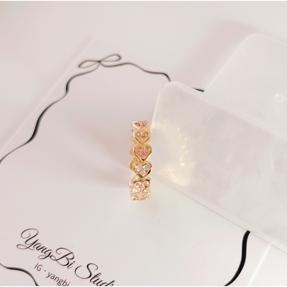 𝓨𝓪𝓷𝓰𝓑𝓲🕊️【跳色粉鑽愛心戒指】 Y903-細節圖8