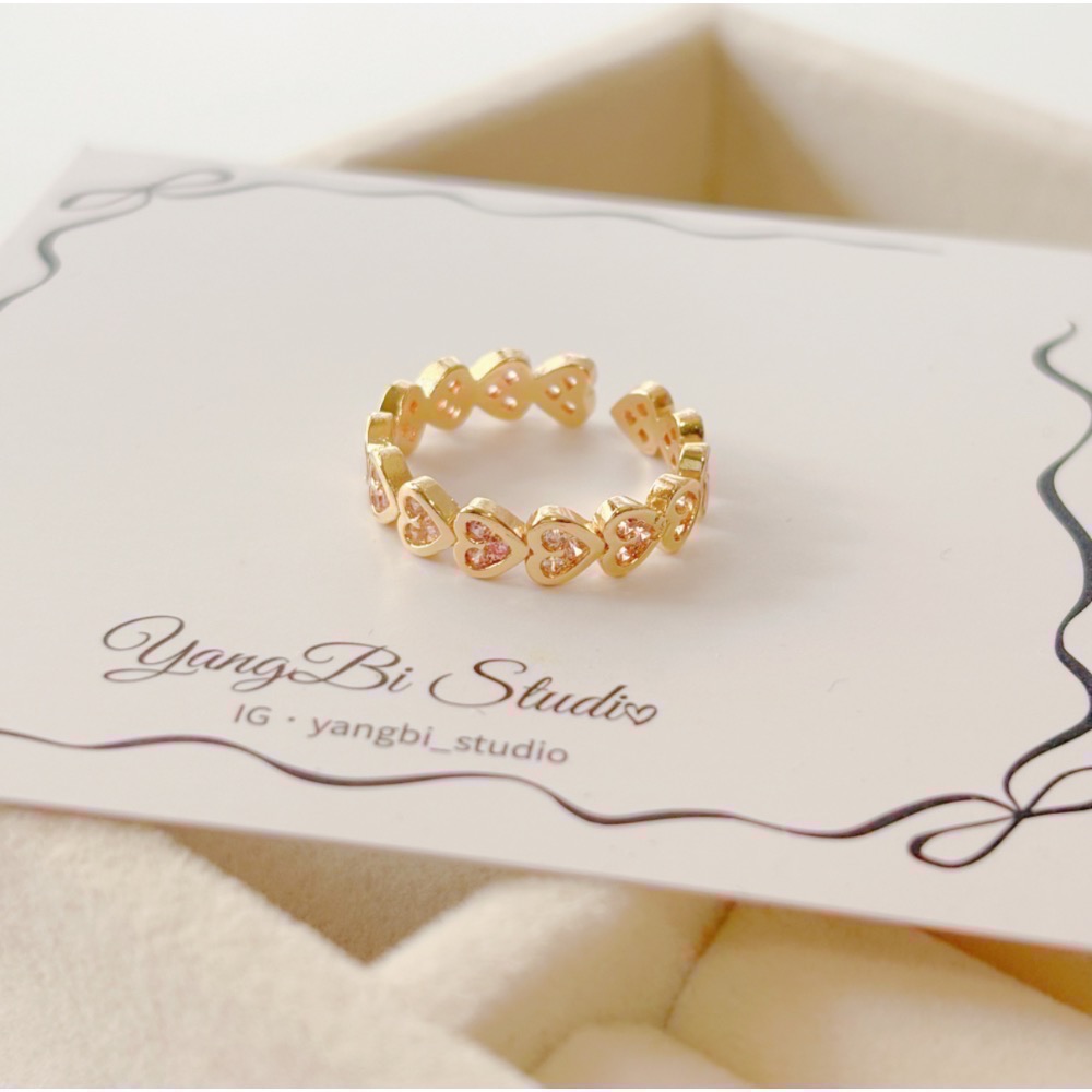 𝓨𝓪𝓷𝓰𝓑𝓲🕊️【跳色粉鑽愛心戒指】 Y903-細節圖9