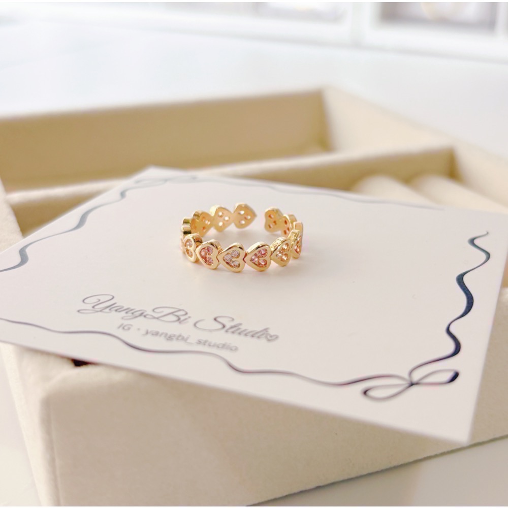 𝓨𝓪𝓷𝓰𝓑𝓲🕊️【跳色粉鑽愛心戒指】 Y903-細節圖10