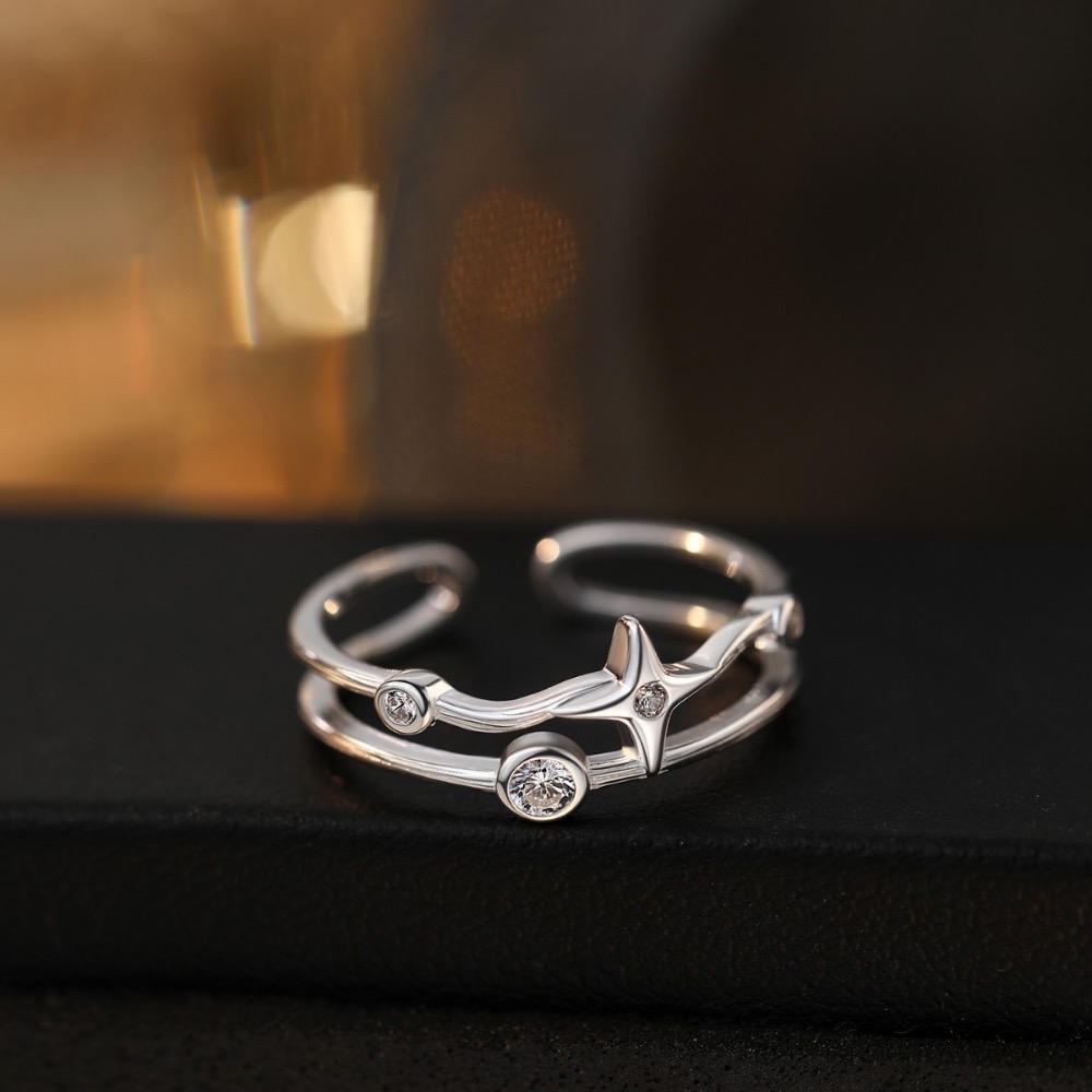 𝓨𝓪𝓷𝓰𝓑𝓲🕊️【四芒星雙層小眾戒指】 Y904-細節圖9