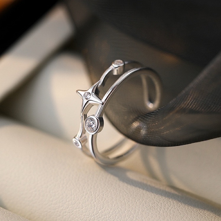 𝓨𝓪𝓷𝓰𝓑𝓲🕊️【四芒星雙層小眾戒指】 Y904-細節圖3