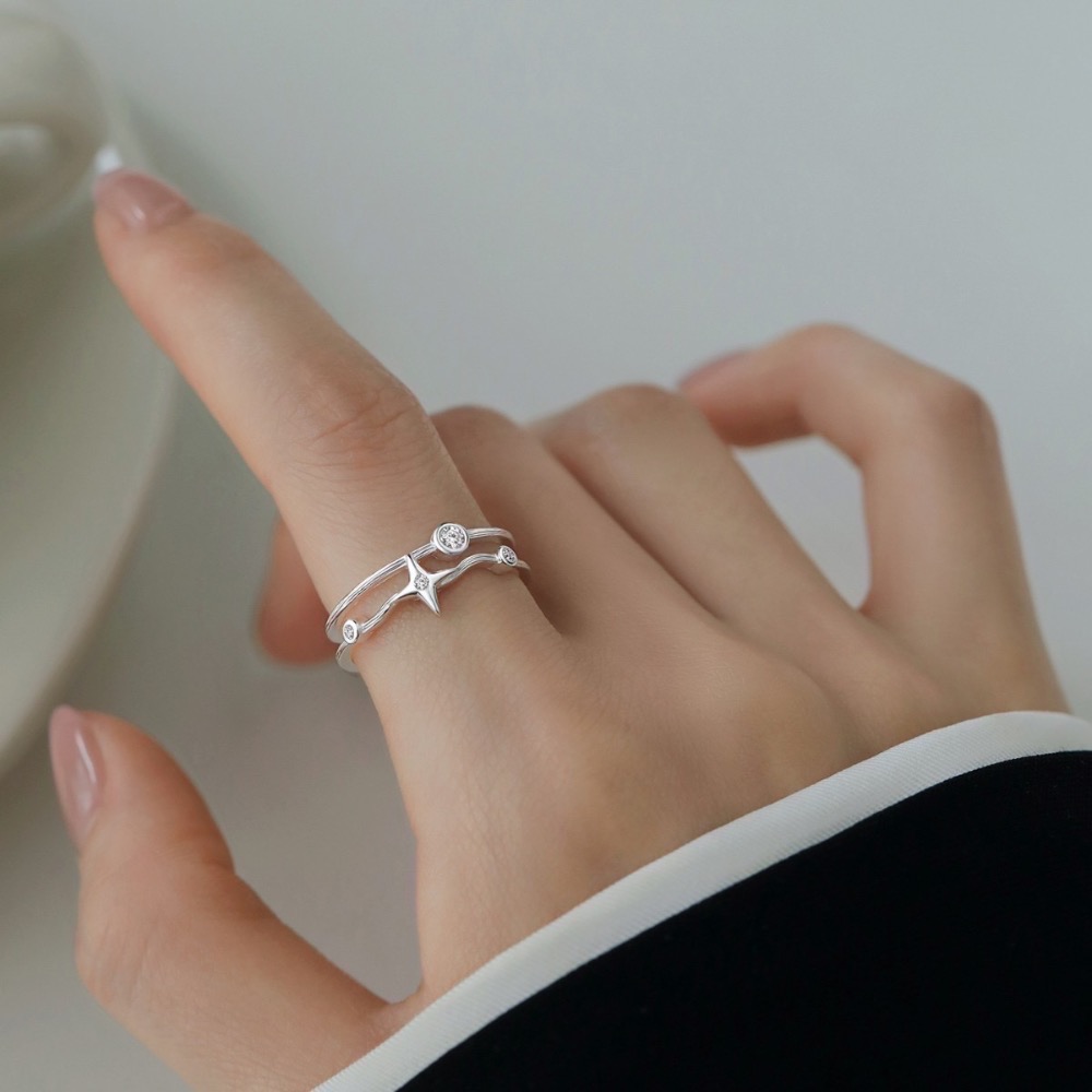 𝓨𝓪𝓷𝓰𝓑𝓲🕊️【四芒星雙層小眾戒指】 Y904-細節圖5