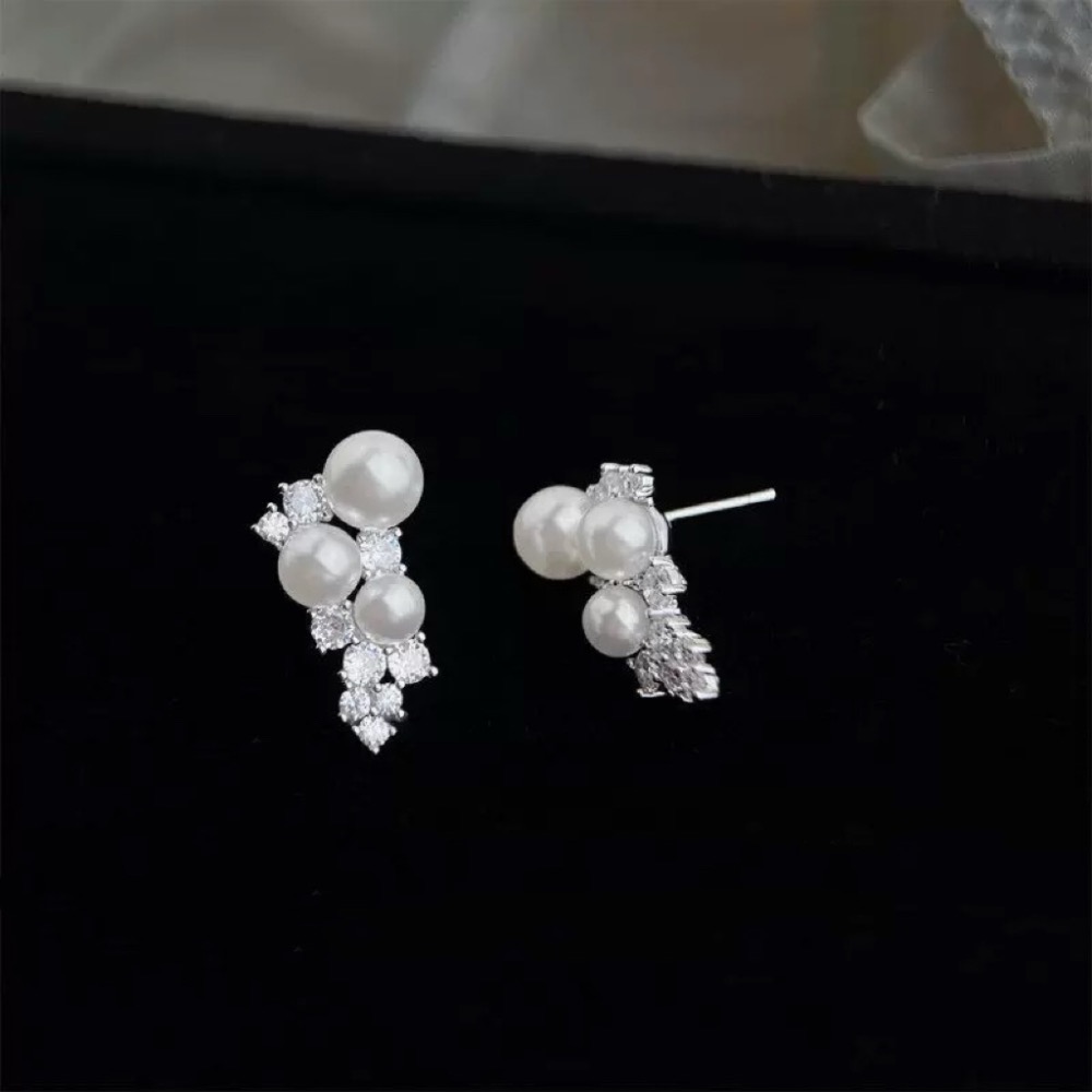 𝓨𝓪𝓷𝓰𝓑𝓲🕊️925銀.耳針耳夾都有【特殊設計款】【精緻鑲嵌珍珠水鑽耳環】 Y906-細節圖2