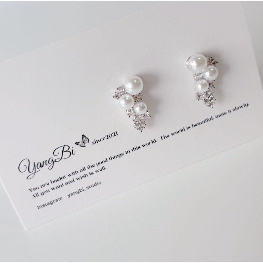 𝓨𝓪𝓷𝓰𝓑𝓲🕊️925銀.耳針耳夾都有【特殊設計款】【精緻鑲嵌珍珠水鑽耳環】 Y906-細節圖4
