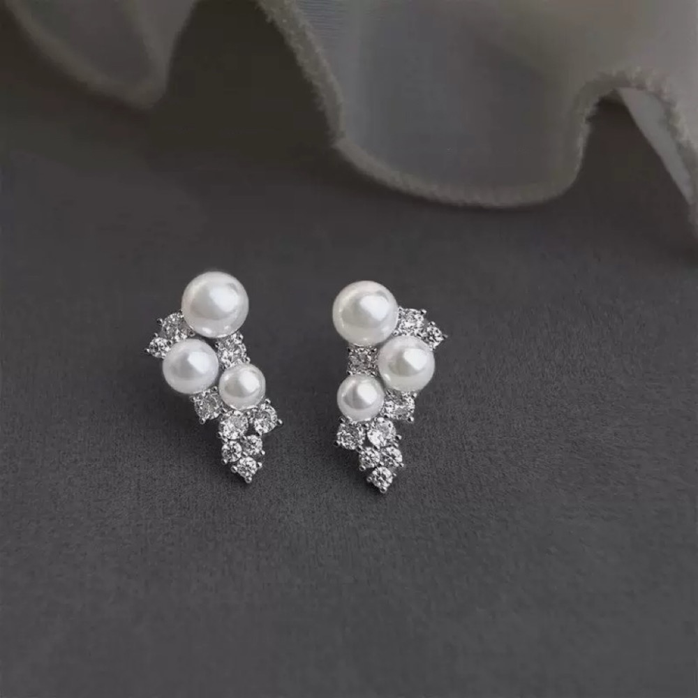 𝓨𝓪𝓷𝓰𝓑𝓲🕊️925銀.耳針耳夾都有【特殊設計款】【精緻鑲嵌珍珠水鑽耳環】 Y906-細節圖5