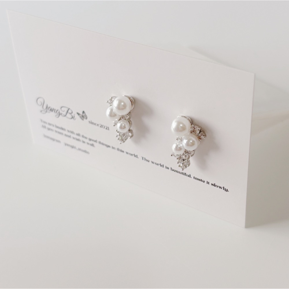 𝓨𝓪𝓷𝓰𝓑𝓲🕊️925銀.耳針耳夾都有【特殊設計款】【精緻鑲嵌珍珠水鑽耳環】 Y906-細節圖7