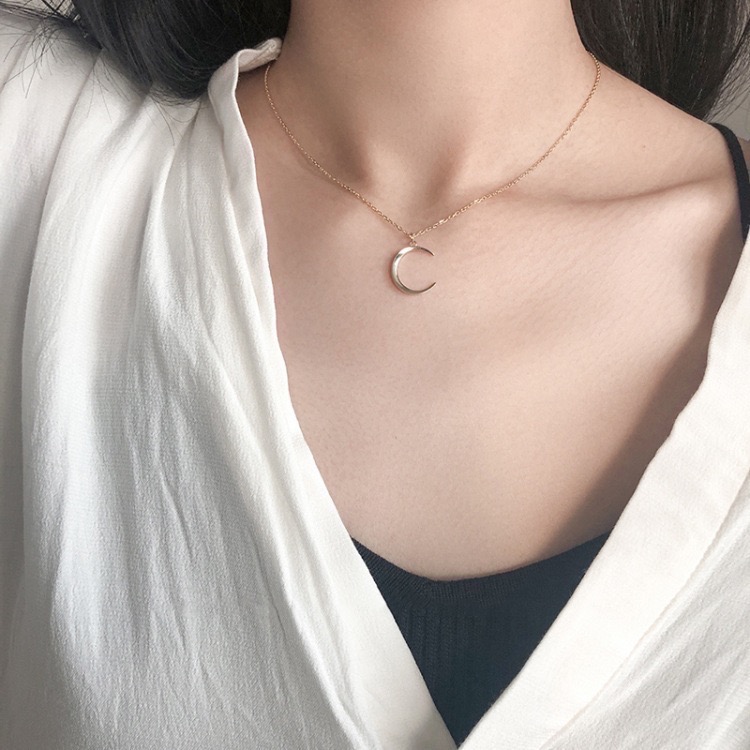 𝓨𝓪𝓷𝓰𝓑𝓲🕊️【月光女神】【彎月月亮鎖骨項鍊】 Y909-細節圖2