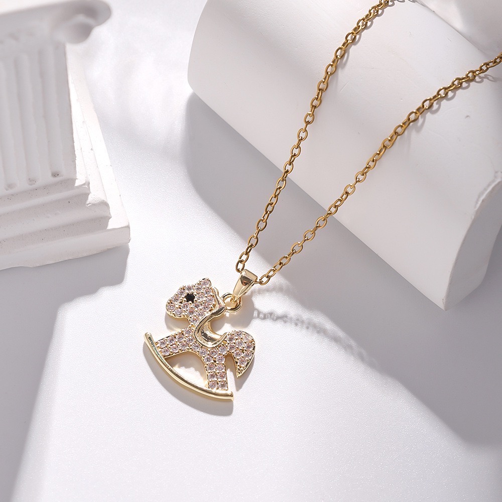 𝓨𝓪𝓷𝓰𝓑𝓲🕊️【2026馬年】馬到成功鑲鑽小馬項鍊｜可愛開運款 Y911-細節圖4