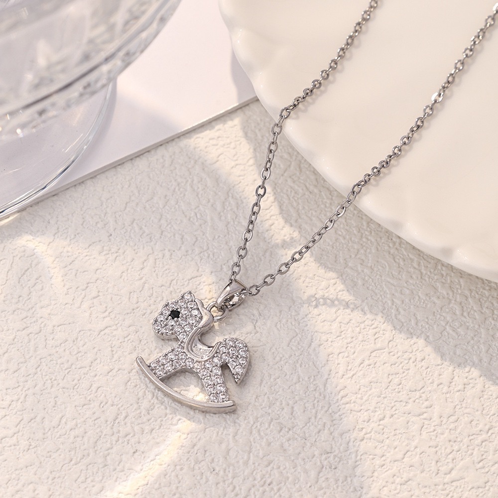 𝓨𝓪𝓷𝓰𝓑𝓲🕊️【2026馬年】馬到成功鑲鑽小馬項鍊｜可愛開運款 Y911-細節圖7