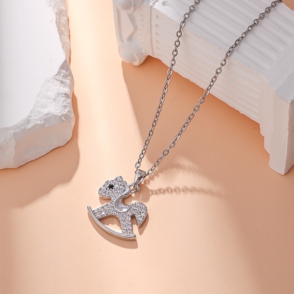 𝓨𝓪𝓷𝓰𝓑𝓲🕊️【2026馬年】馬到成功鑲鑽小馬項鍊｜可愛開運款 Y911-細節圖9