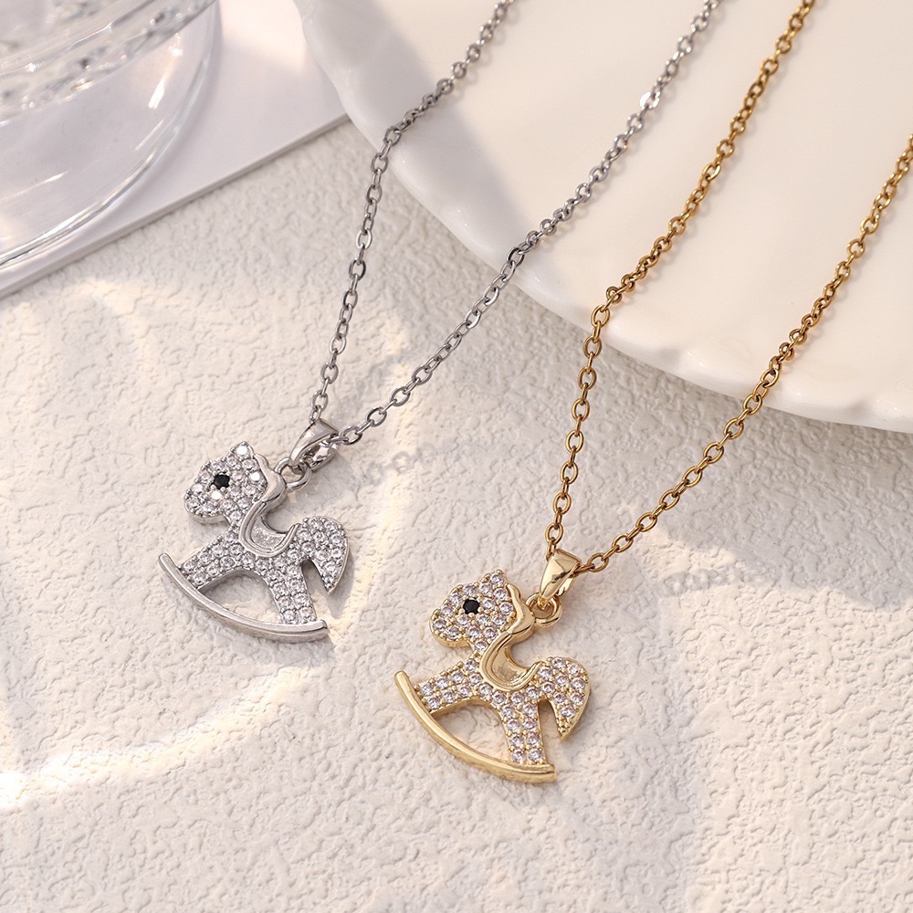 𝓨𝓪𝓷𝓰𝓑𝓲🕊️【2026馬年】馬到成功鑲鑽小馬項鍊｜可愛開運款 Y911-細節圖2