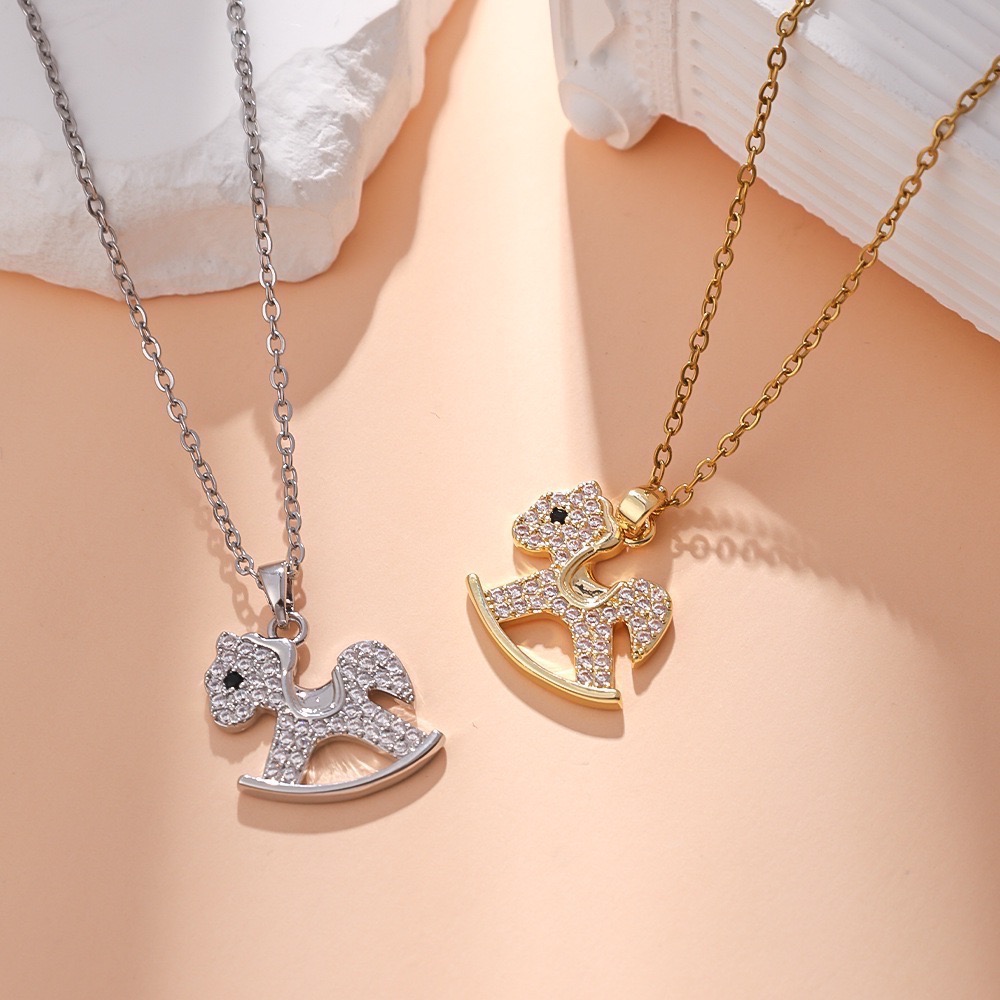 𝓨𝓪𝓷𝓰𝓑𝓲🕊️【2026馬年】馬到成功鑲鑽小馬項鍊｜可愛開運款 Y911-細節圖5