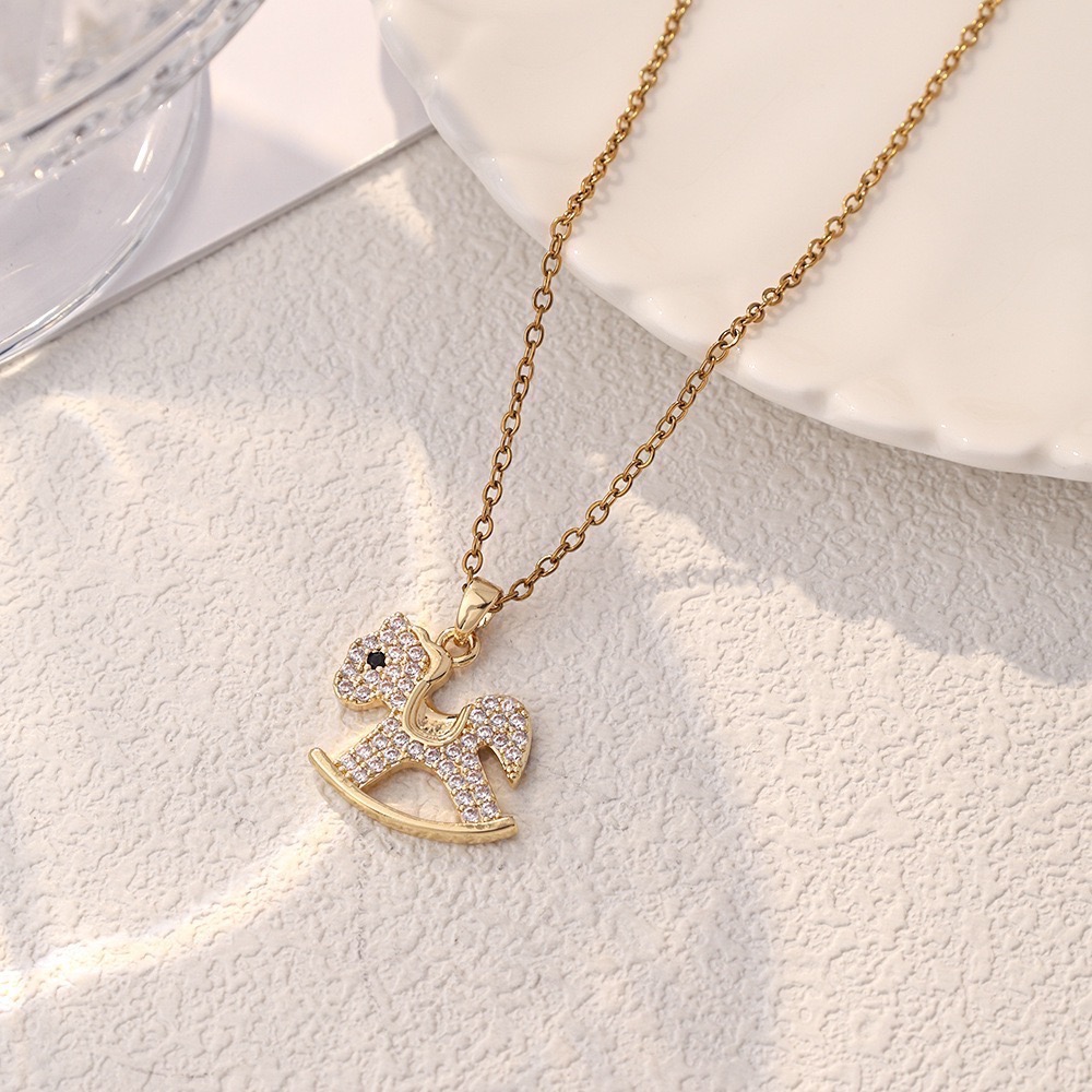 𝓨𝓪𝓷𝓰𝓑𝓲🕊️【2026馬年】馬到成功鑲鑽小馬項鍊｜可愛開運款 Y911-細節圖8