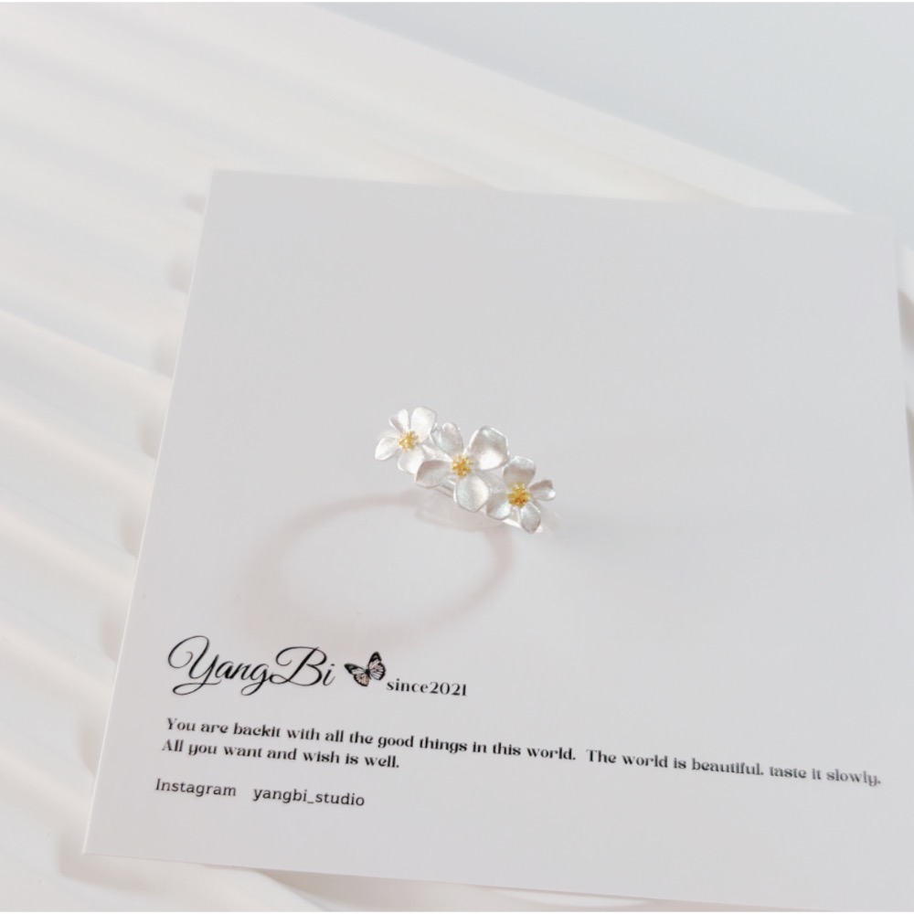 𝓨𝓪𝓷𝓰𝓑𝓲🕊️925純銀【梔子花啞光戒指】 Y912-細節圖5