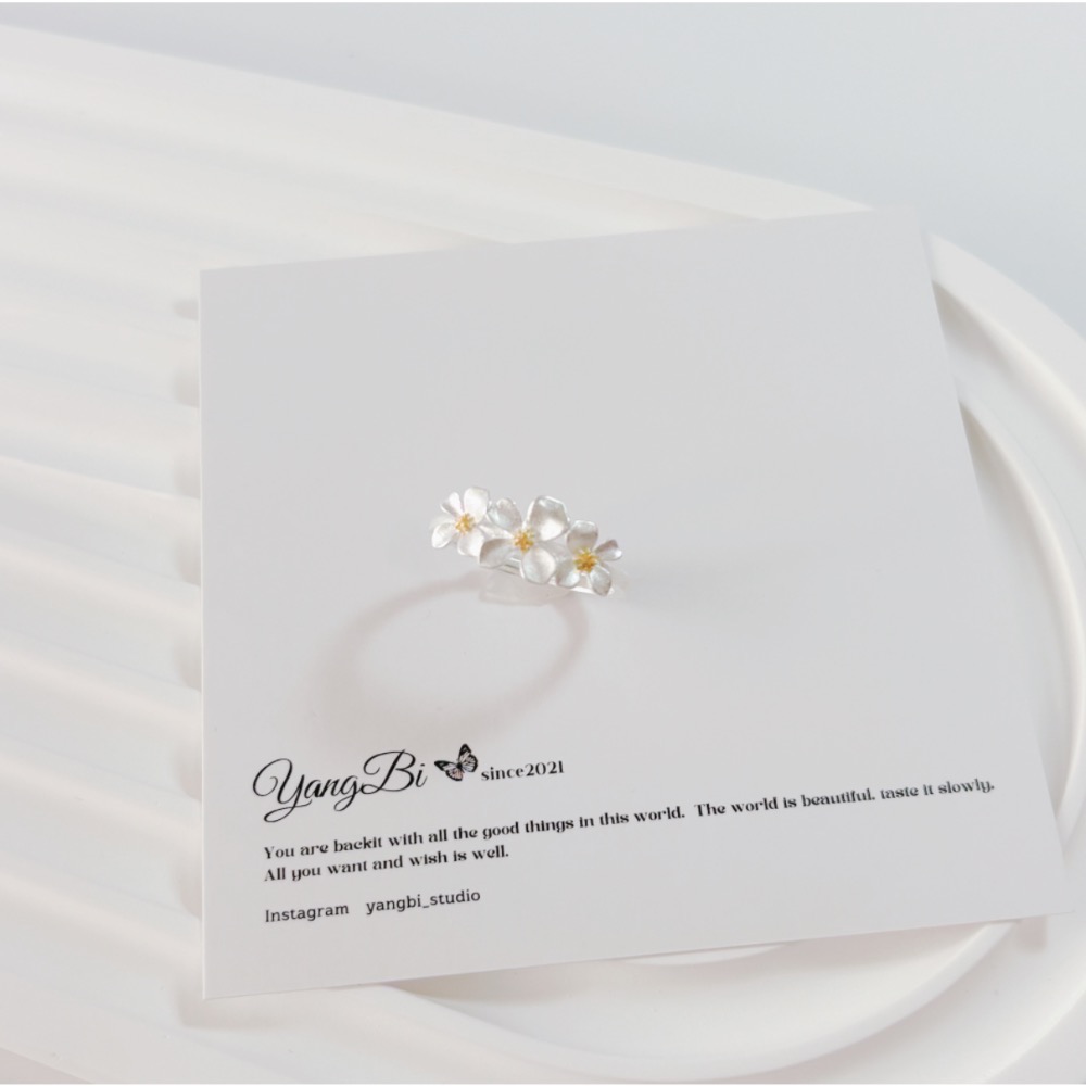 𝓨𝓪𝓷𝓰𝓑𝓲🕊️925純銀【梔子花啞光戒指】 Y912-細節圖2