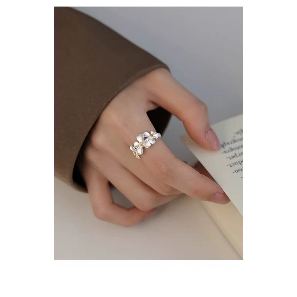 𝓨𝓪𝓷𝓰𝓑𝓲🕊️925純銀【梔子花啞光戒指】 Y912-細節圖6