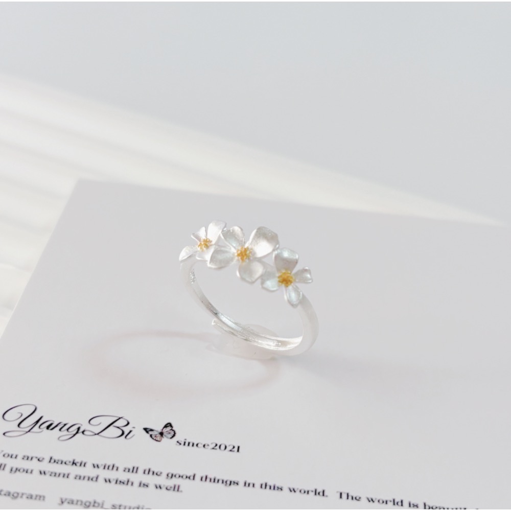 𝓨𝓪𝓷𝓰𝓑𝓲🕊️925純銀【梔子花啞光戒指】 Y912-細節圖7