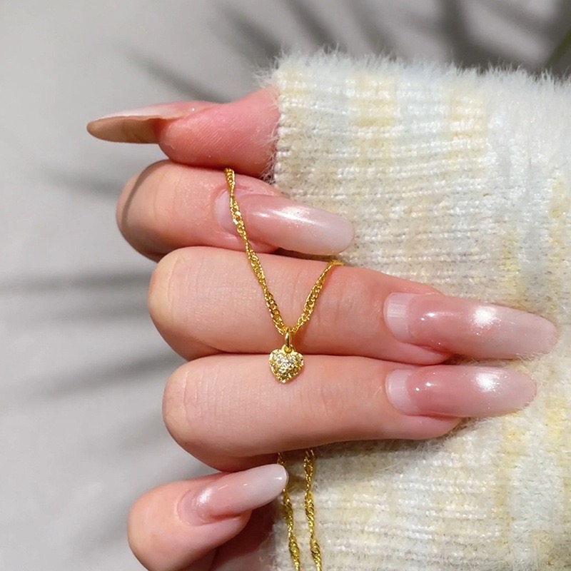 𝓨𝓪𝓷𝓰𝓑𝓲🕊️【韓系極簡】【金色鑲鑽小愛心項鍊 女生必備】 Y913-細節圖4