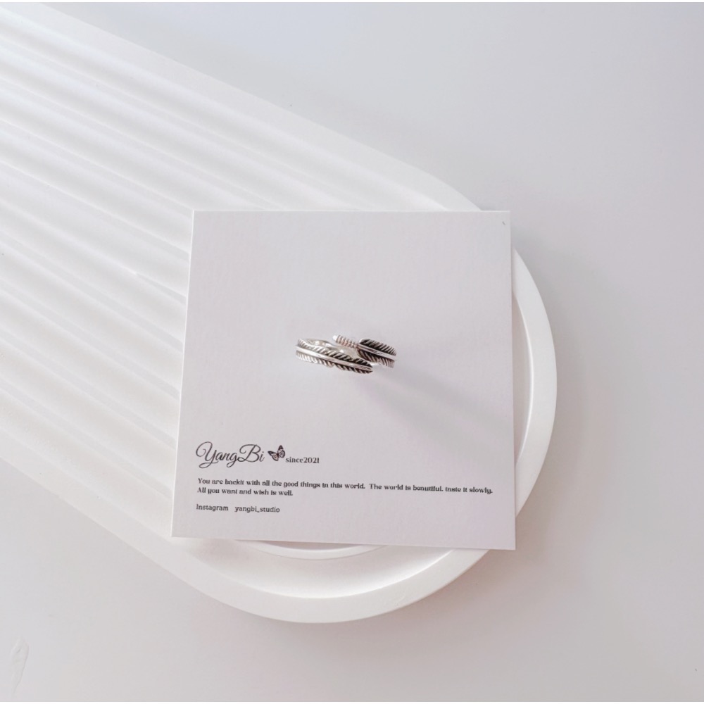 𝓨𝓪𝓷𝓰𝓑𝓲🕊️【嚮往自由】 925純銀【羽毛復古文青戒指】 Y915-細節圖2