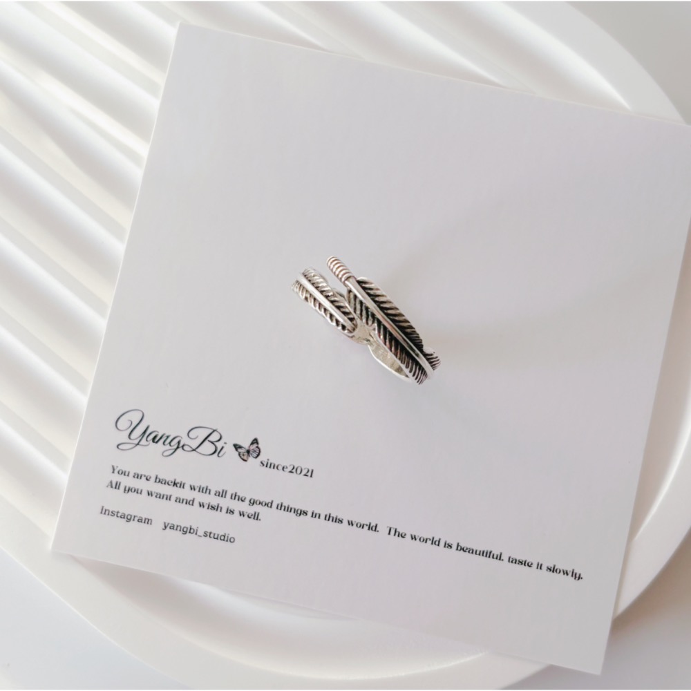 𝓨𝓪𝓷𝓰𝓑𝓲🕊️【嚮往自由】 925純銀【羽毛復古文青戒指】 Y915-細節圖7