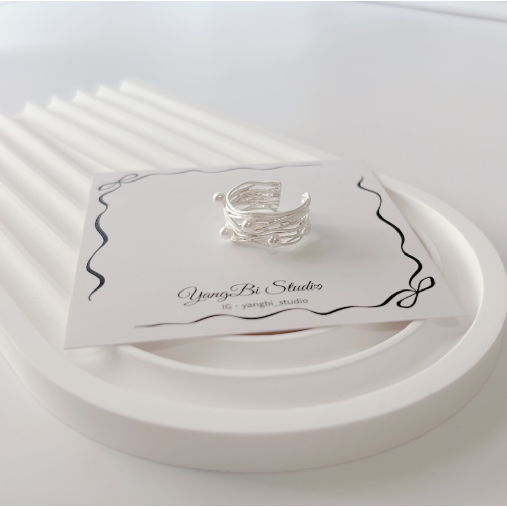 𝓨𝓪𝓷𝓰𝓑𝓲🕊️925純銀【甜美不規則多層纏繞珍珠啞光戒指】 Y918-細節圖3