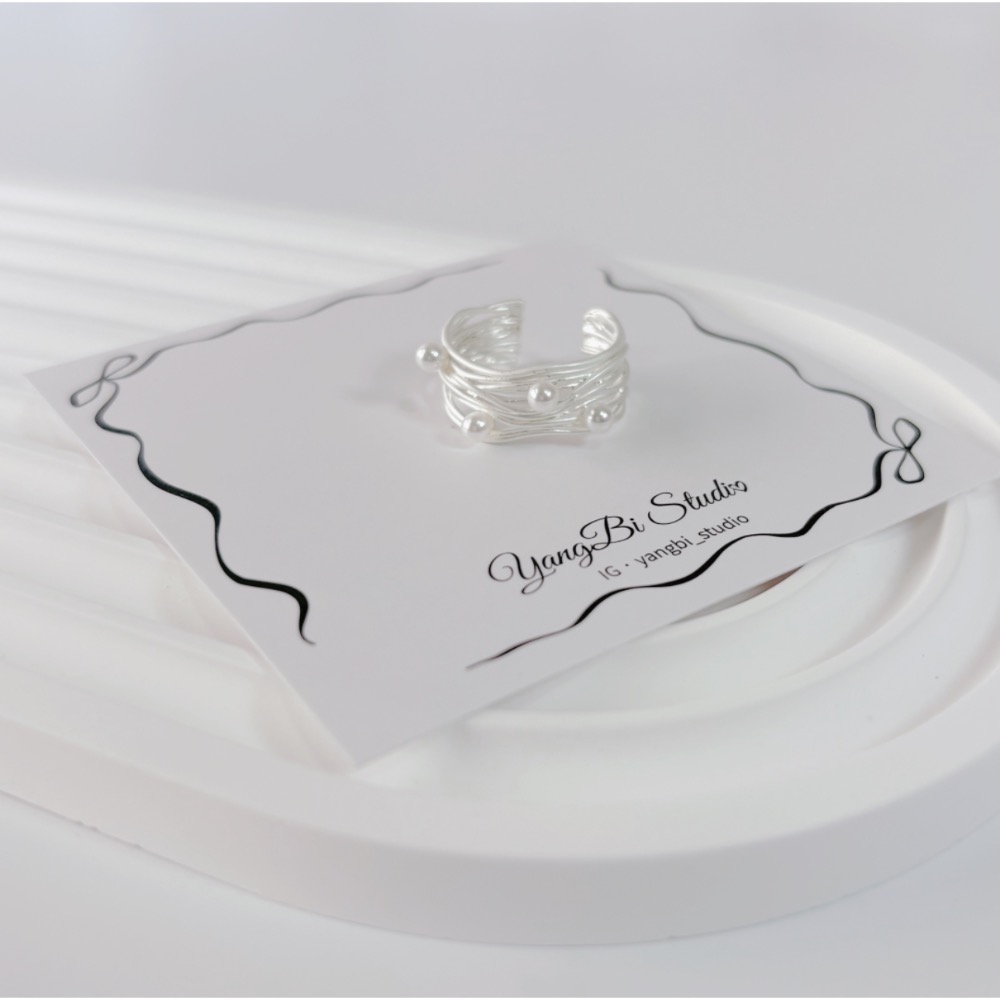 𝓨𝓪𝓷𝓰𝓑𝓲🕊️925純銀【甜美不規則多層纏繞珍珠啞光戒指】 Y918-細節圖8