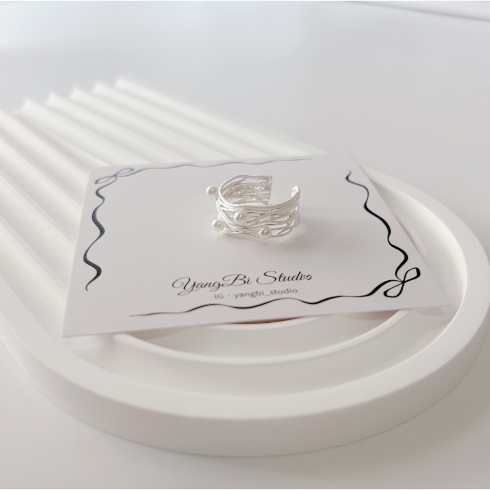 𝓨𝓪𝓷𝓰𝓑𝓲🕊️925純銀【甜美不規則多層纏繞珍珠啞光戒指】 Y918-細節圖3