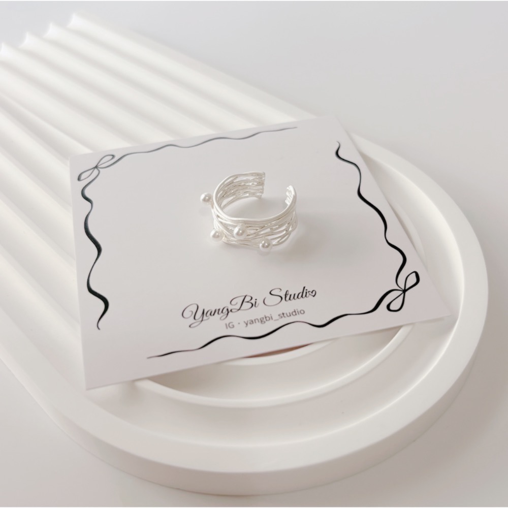 𝓨𝓪𝓷𝓰𝓑𝓲🕊️925純銀【甜美不規則多層纏繞珍珠啞光戒指】 Y918-細節圖6