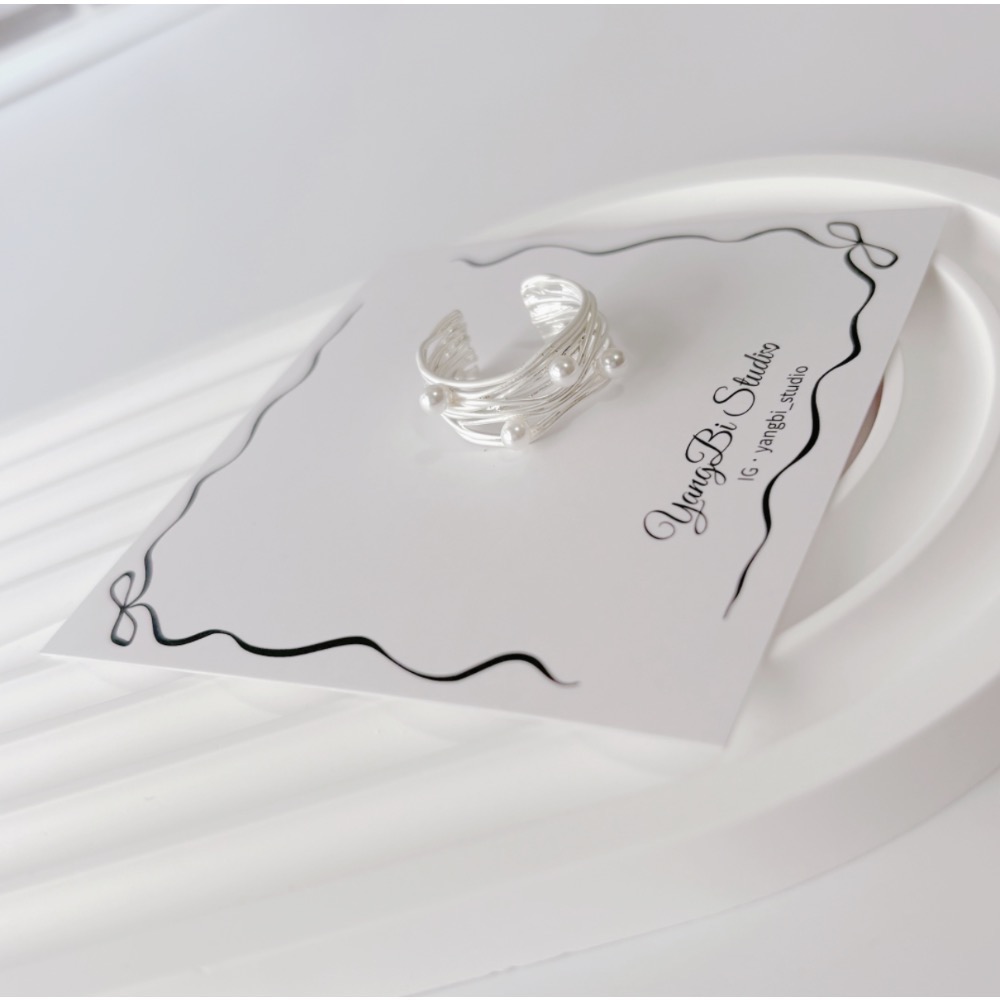 𝓨𝓪𝓷𝓰𝓑𝓲🕊️925純銀【甜美不規則多層纏繞珍珠啞光戒指】 Y918-細節圖7