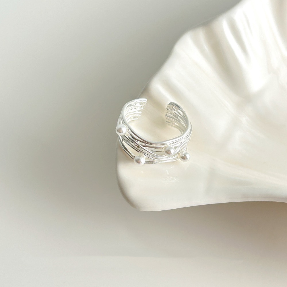 𝓨𝓪𝓷𝓰𝓑𝓲🕊️925純銀【甜美不規則多層纏繞珍珠啞光戒指】 Y918-細節圖11