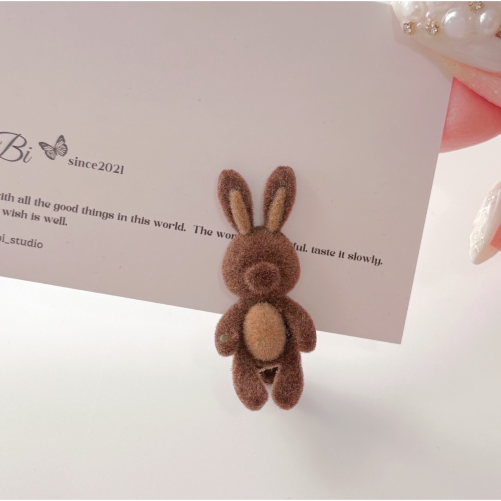 𝓨𝓪𝓷𝓰𝓑𝓲🕊️【可愛招手小熊小兔子植絨髮夾】 V444-規格圖11