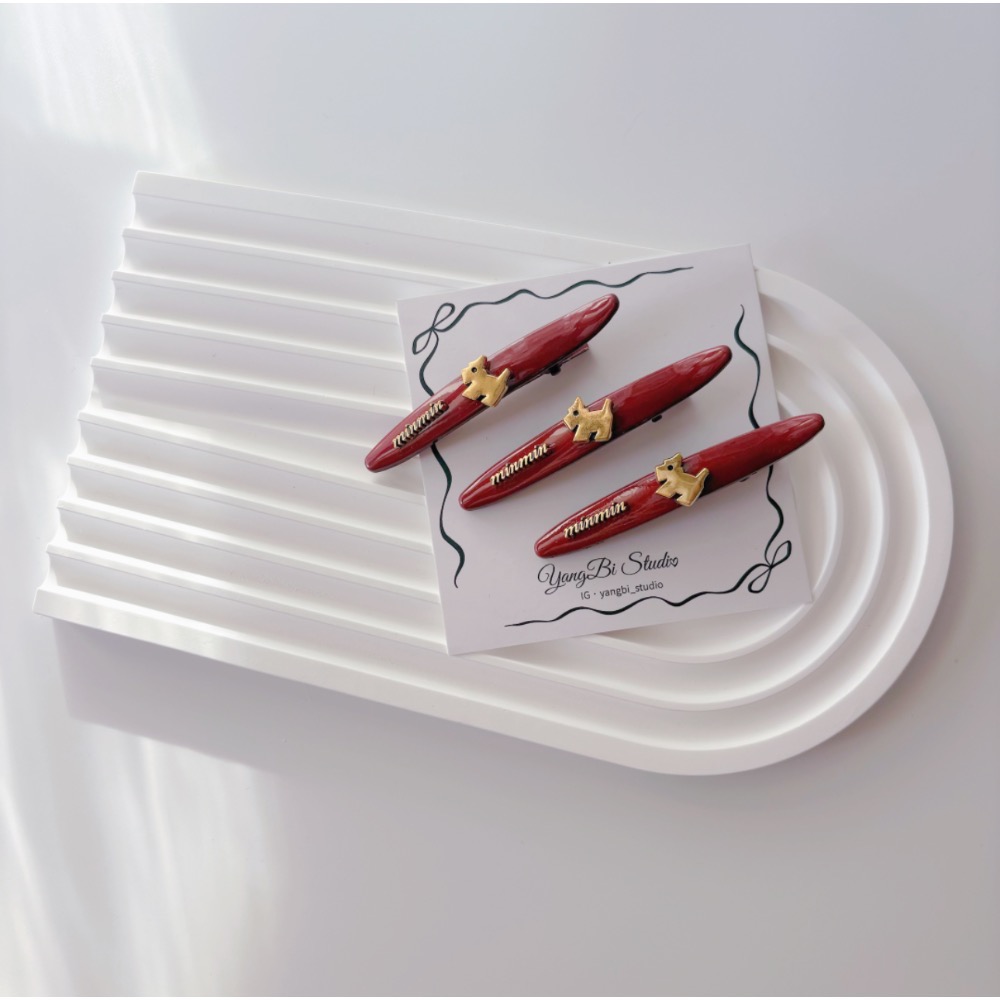 𝓨𝓪𝓷𝓰𝓑𝓲🕊️【紅色小狗字母髮夾】新年髮夾 紅色髮夾 招財髮夾 V445-細節圖3