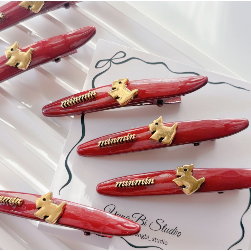 𝓨𝓪𝓷𝓰𝓑𝓲🕊️【紅色小狗字母髮夾】新年髮夾 紅色髮夾 招財髮夾 V445-細節圖6