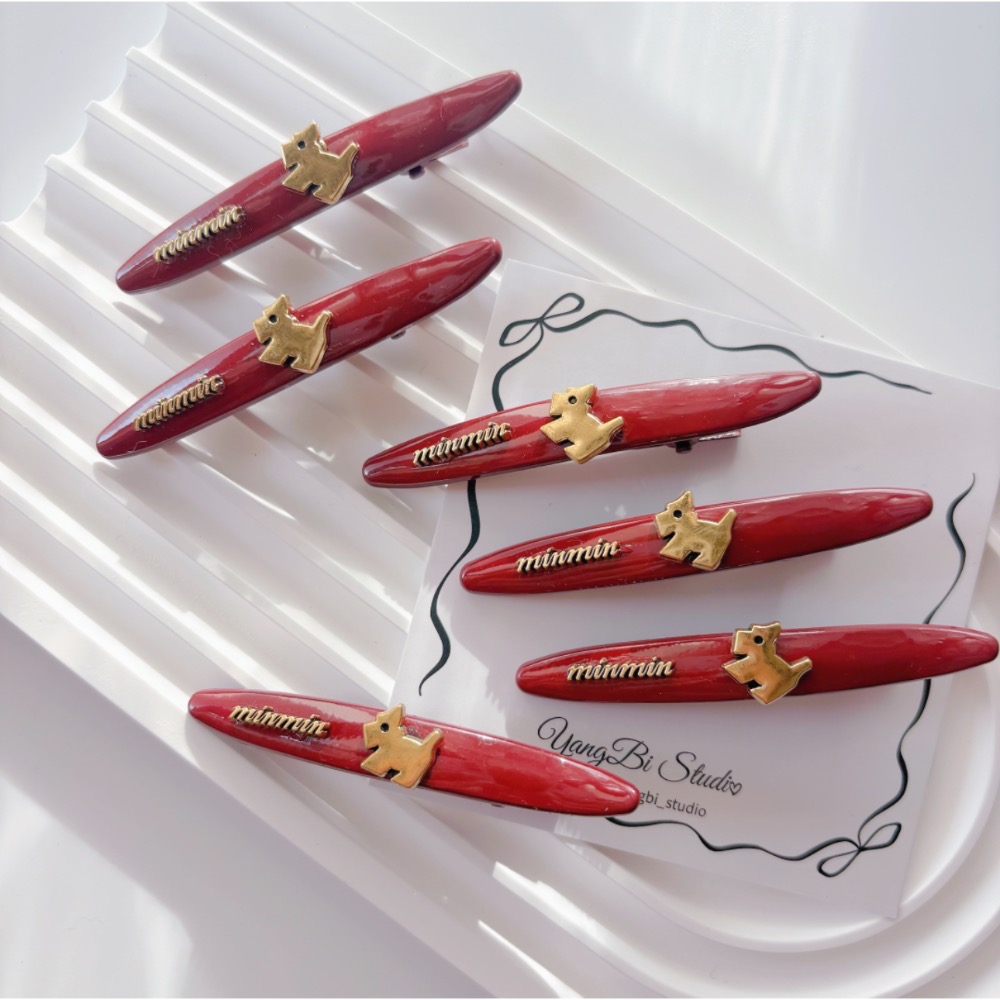 𝓨𝓪𝓷𝓰𝓑𝓲🕊️【紅色小狗字母髮夾】新年髮夾 紅色髮夾 招財髮夾 V445-細節圖8