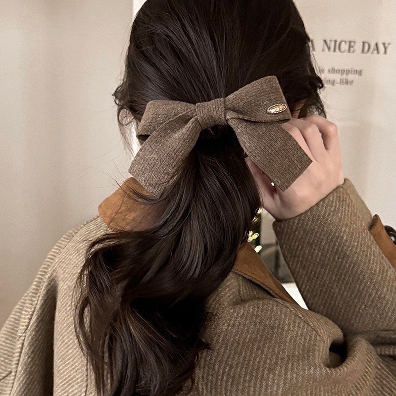 𝓨𝓪𝓷𝓰𝓑𝓲🕊️【韓系厚磅針織蝴蝶結腸圈】髮束 毛線髮圈 V449-細節圖3